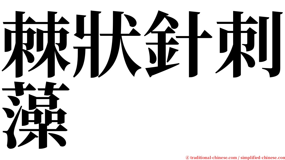 棘狀針刺藻 serif font