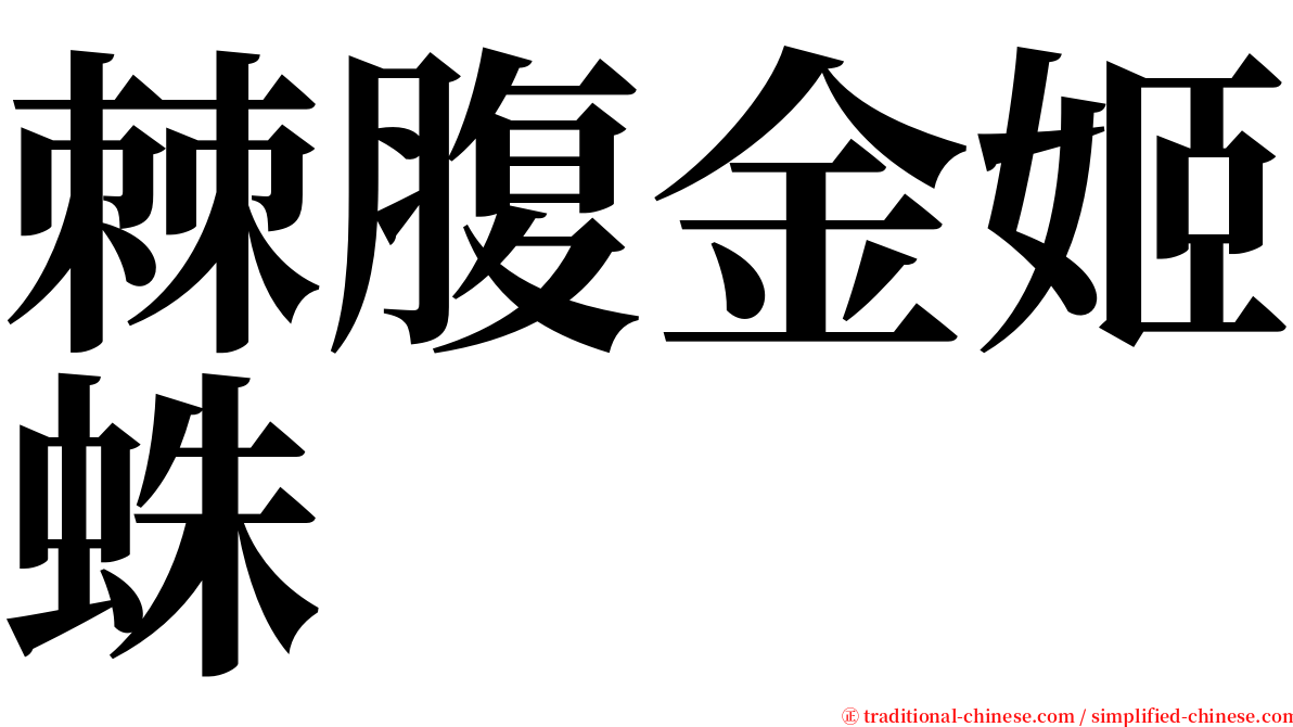 棘腹金姬蛛 serif font