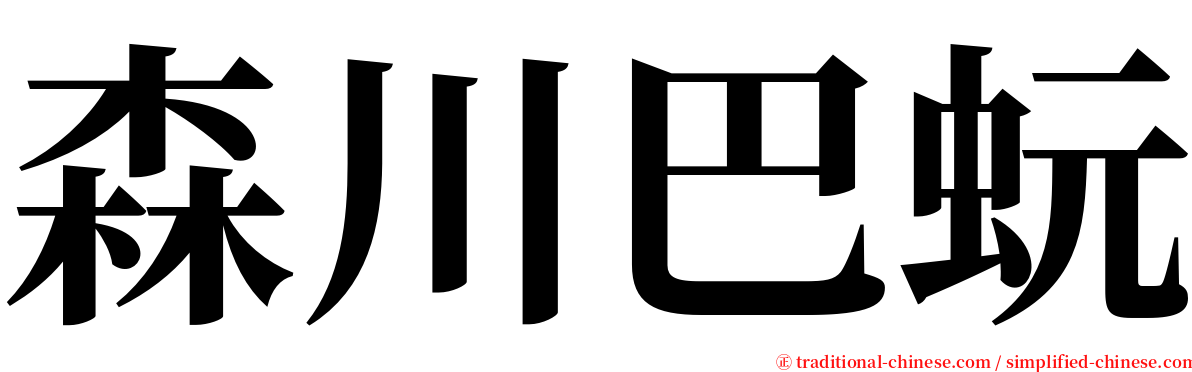 森川巴蚖 serif font