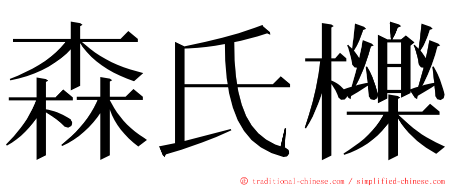 森氏櫟 ming font