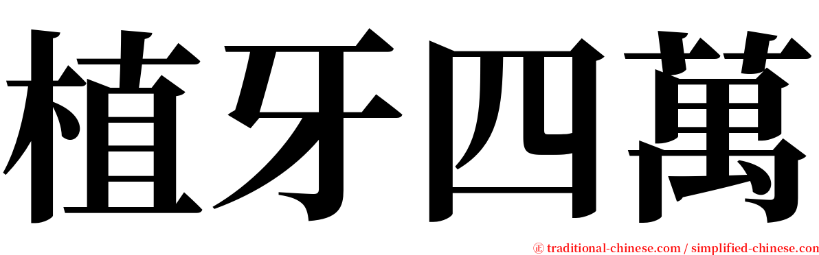 植牙四萬 serif font