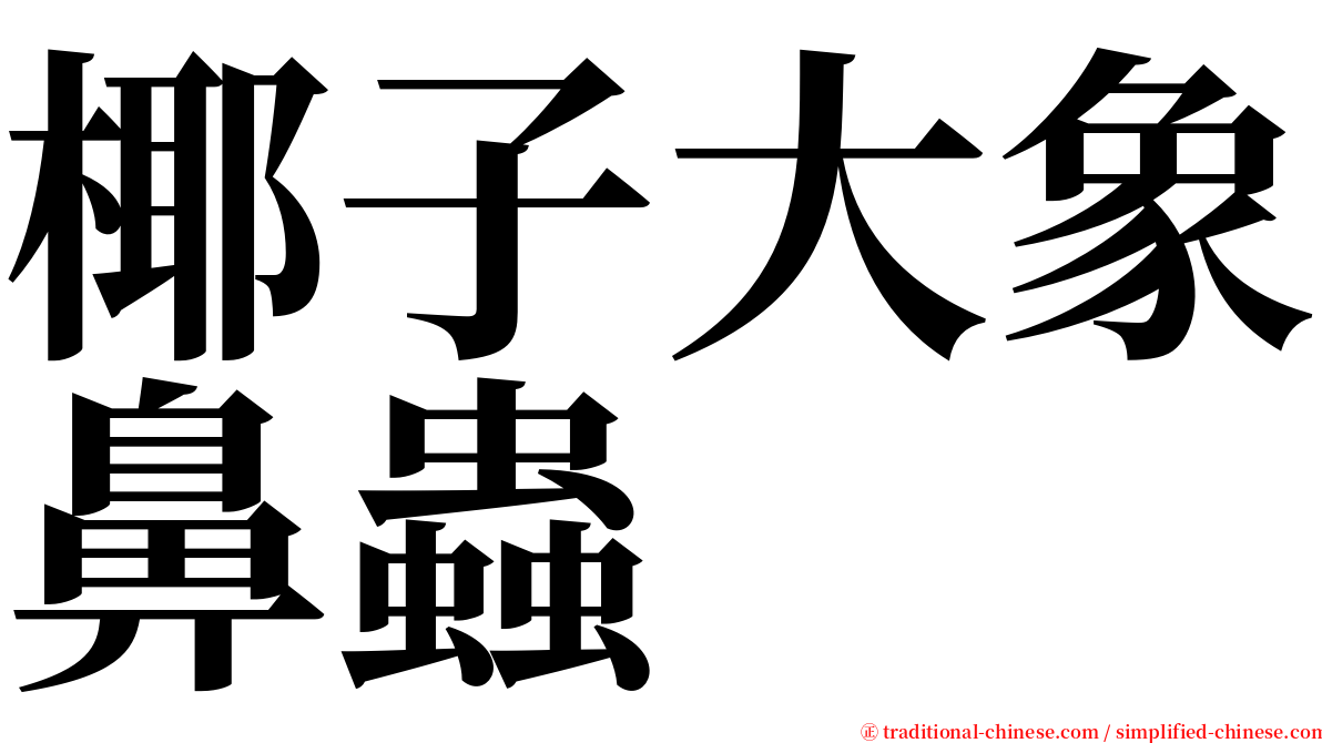 椰子大象鼻蟲 serif font