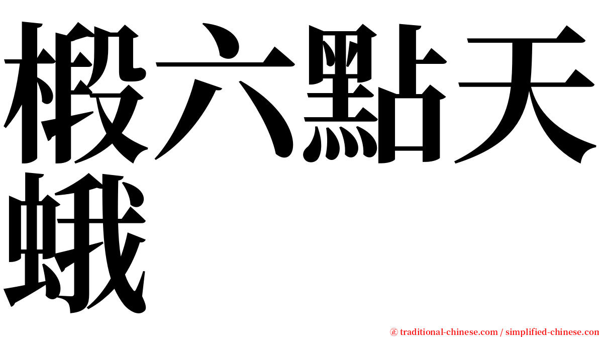 椴六點天蛾 serif font