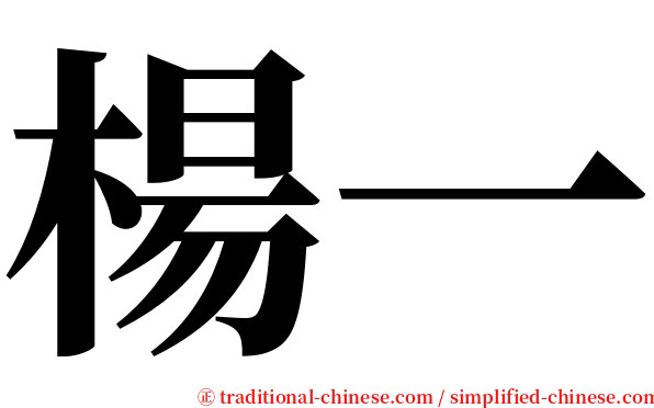 楊一 serif font