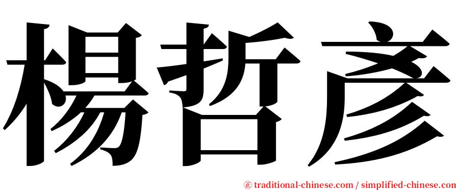 楊哲彥 serif font