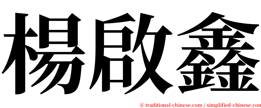 楊啟鑫 serif font