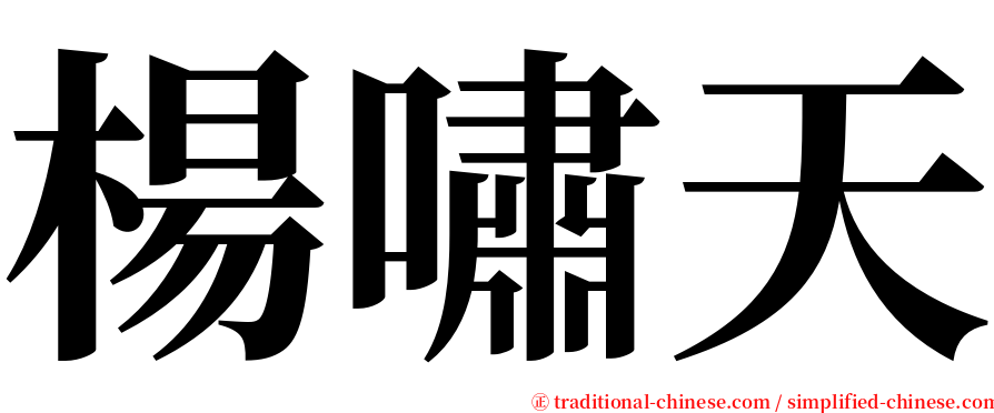 楊嘯天 serif font