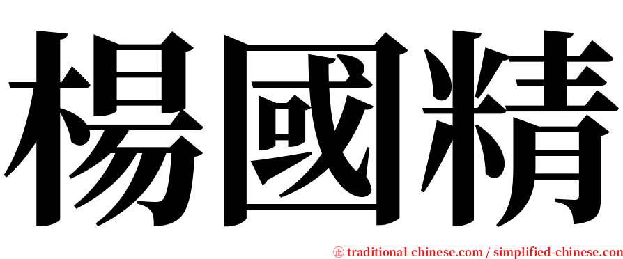 楊國精 serif font