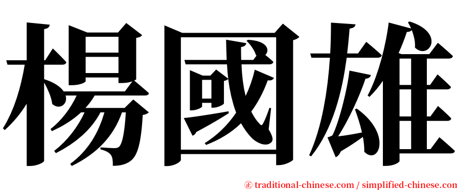 楊國雄 serif font