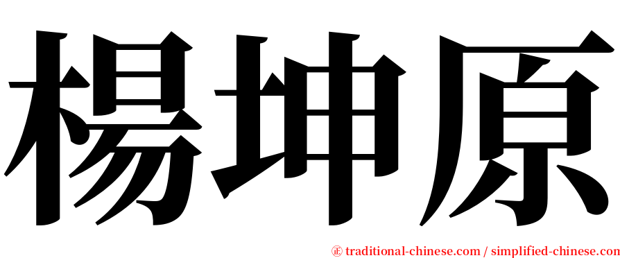 楊坤原 serif font