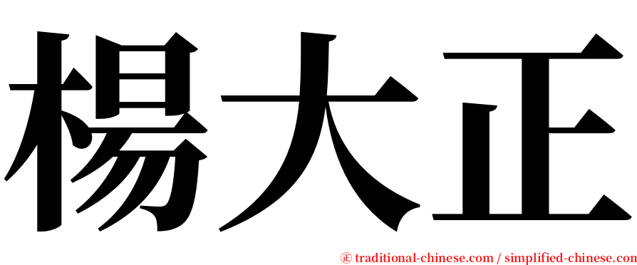 楊大正 serif font