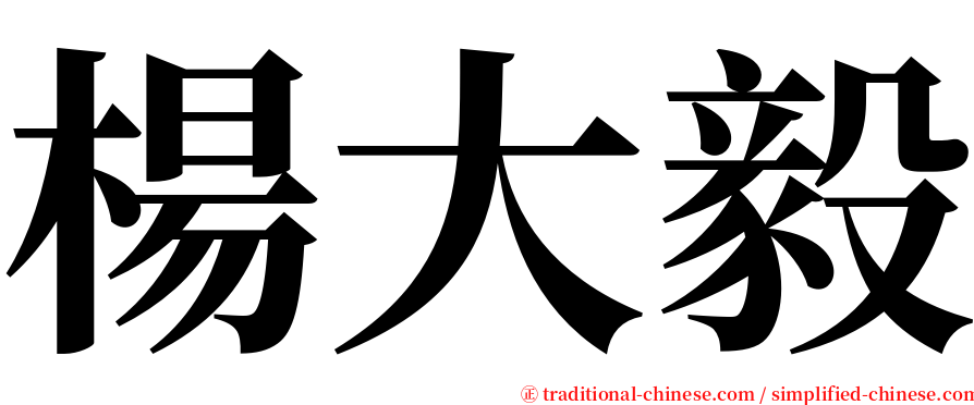 楊大毅 serif font