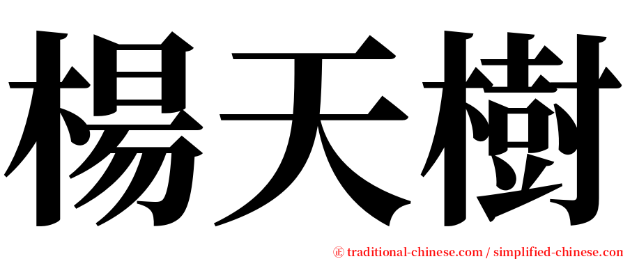 楊天樹 serif font