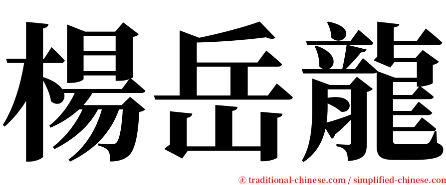 楊岳龍 serif font