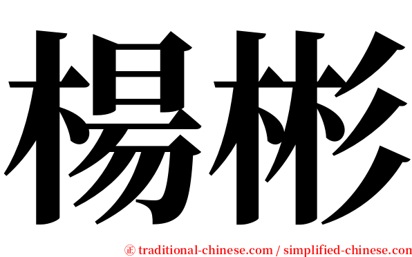 楊彬 serif font