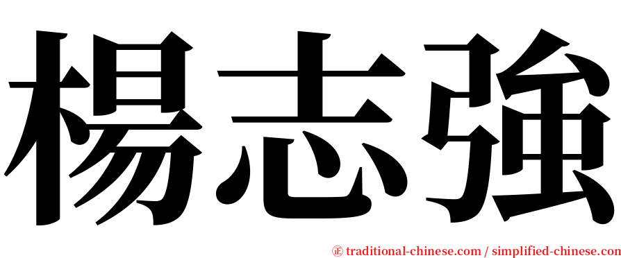 楊志強 serif font