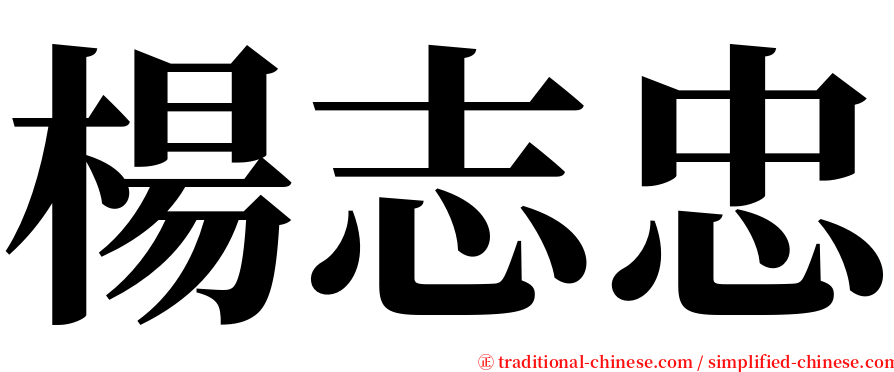 楊志忠 serif font