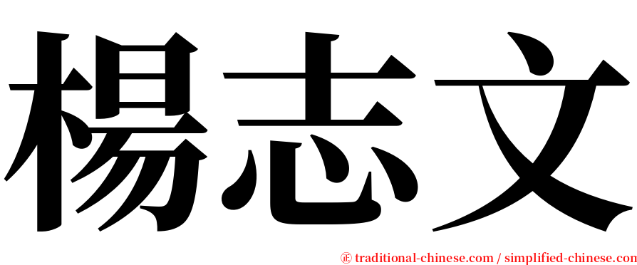 楊志文 serif font