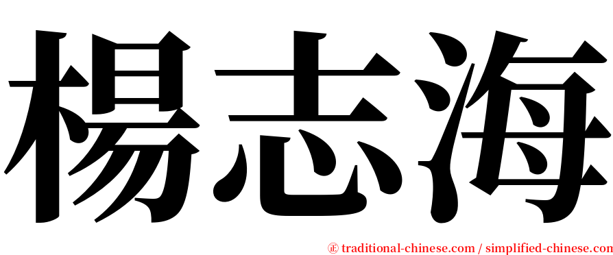 楊志海 serif font