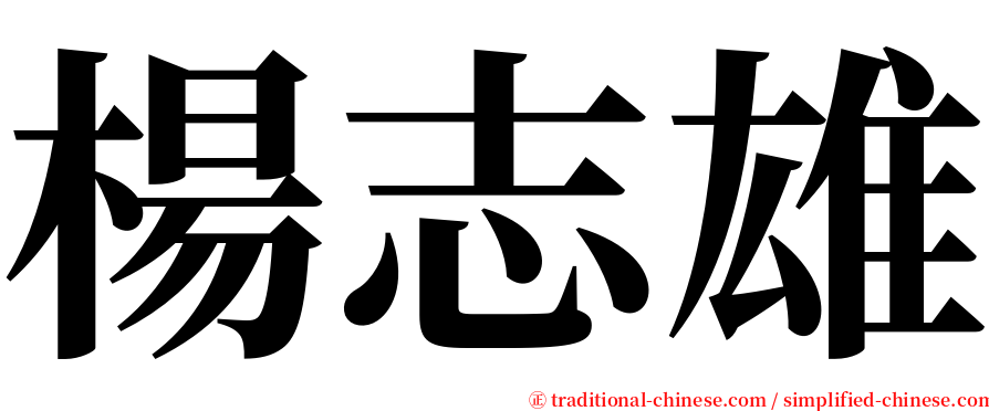 楊志雄 serif font