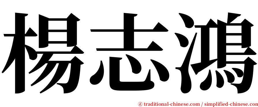 楊志鴻 serif font