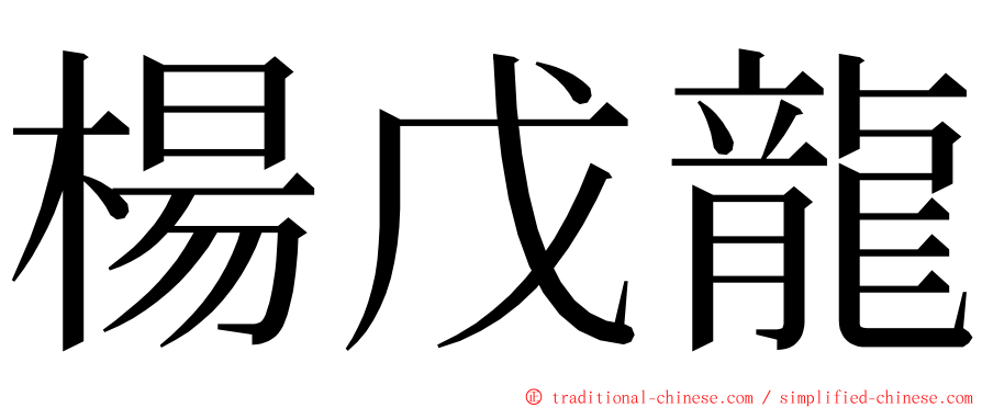 楊戊龍 ming font