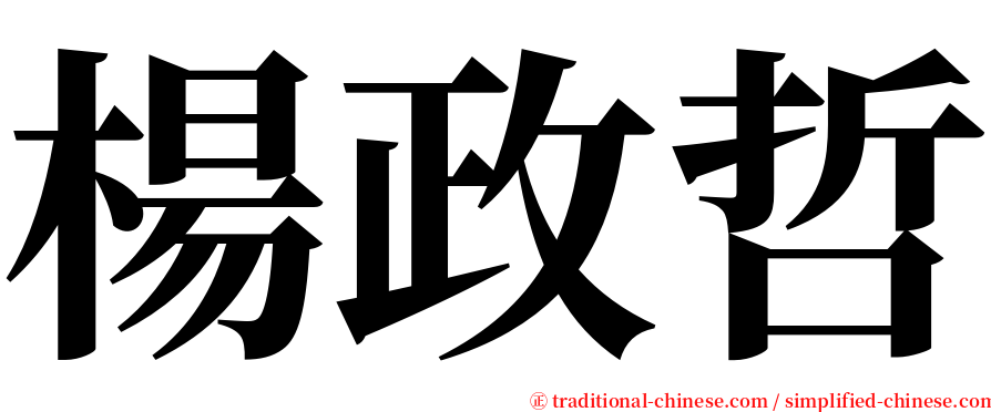 楊政哲 serif font