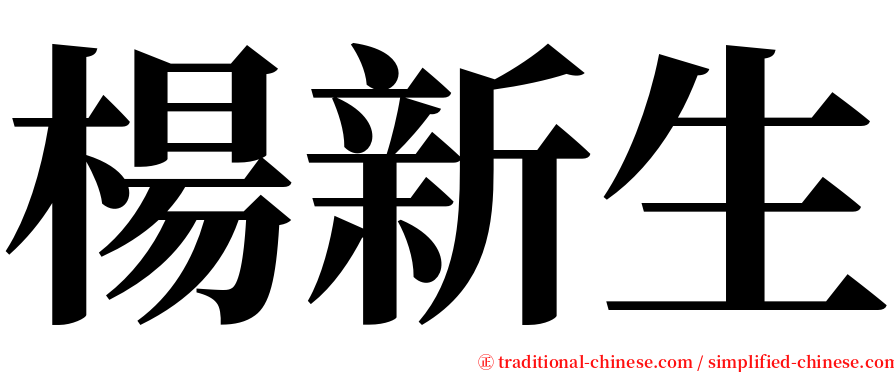楊新生 serif font