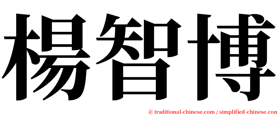 楊智博 serif font