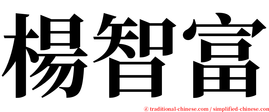 楊智富 serif font