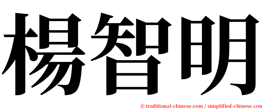 楊智明 serif font