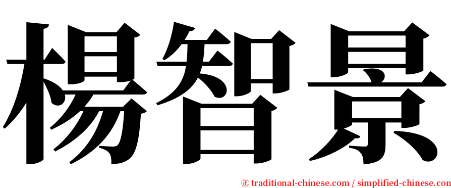 楊智景 serif font