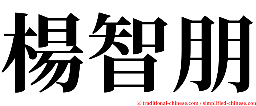 楊智朋 serif font