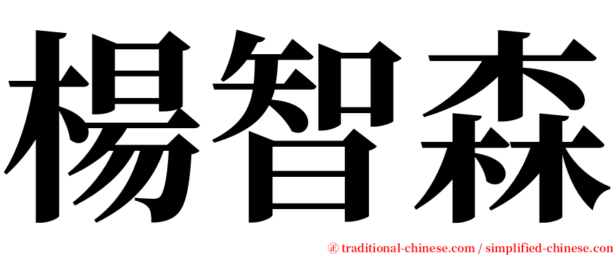 楊智森 serif font