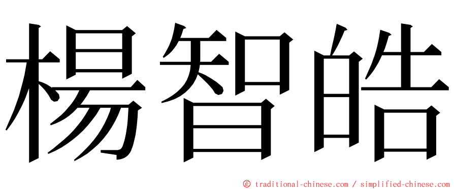 楊智皓 ming font