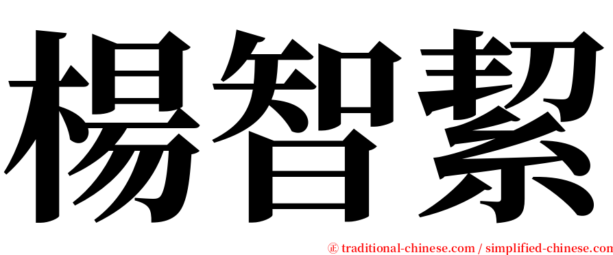 楊智絜 serif font