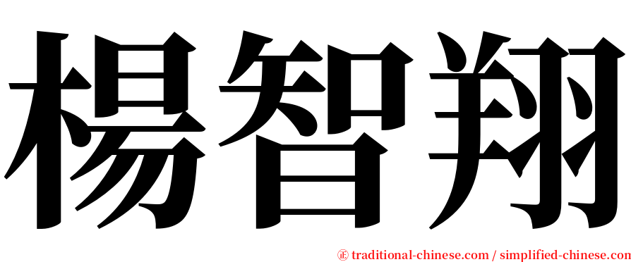 楊智翔 serif font
