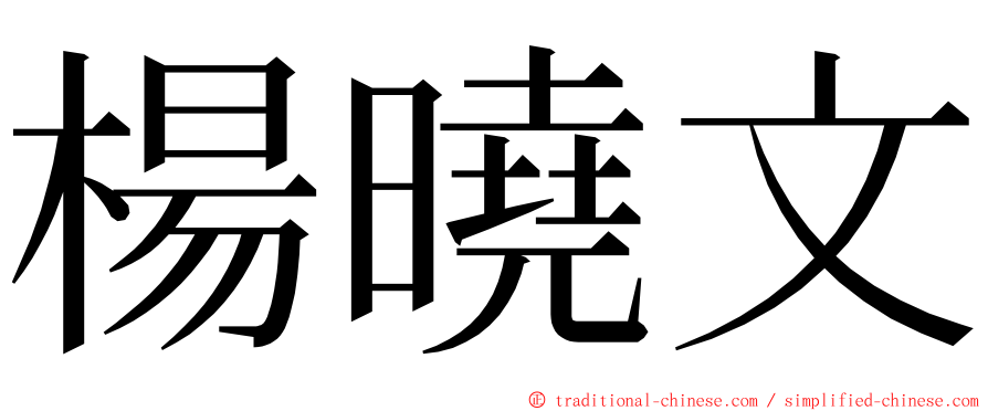 楊曉文 ming font