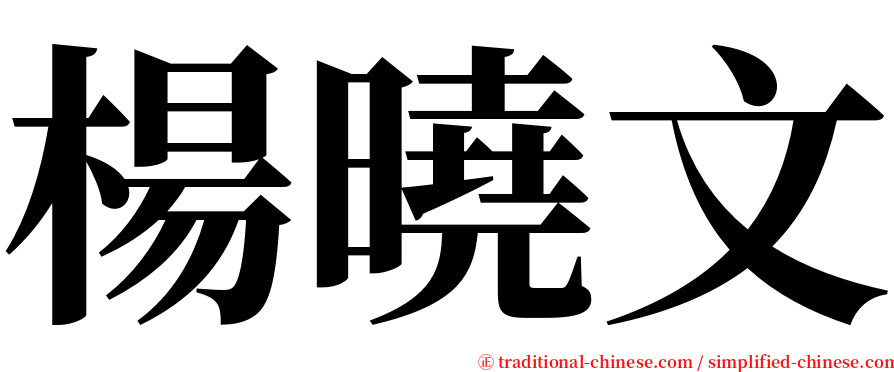 楊曉文 serif font