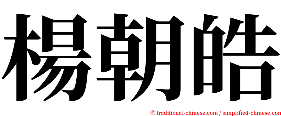 楊朝皓 serif font