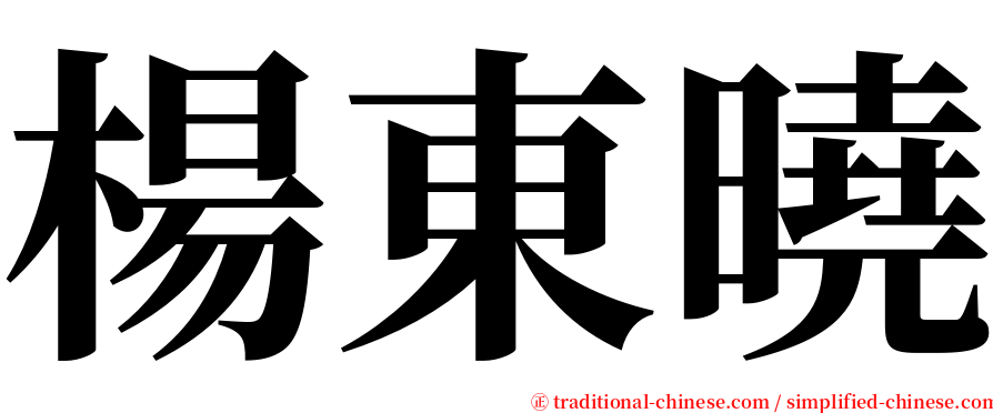 楊東曉 serif font