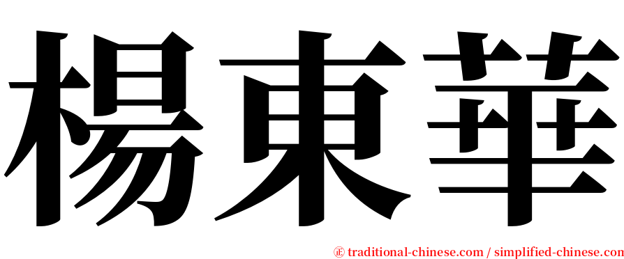 楊東華 serif font