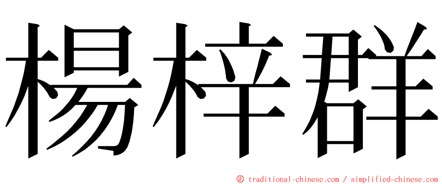 楊梓群 ming font