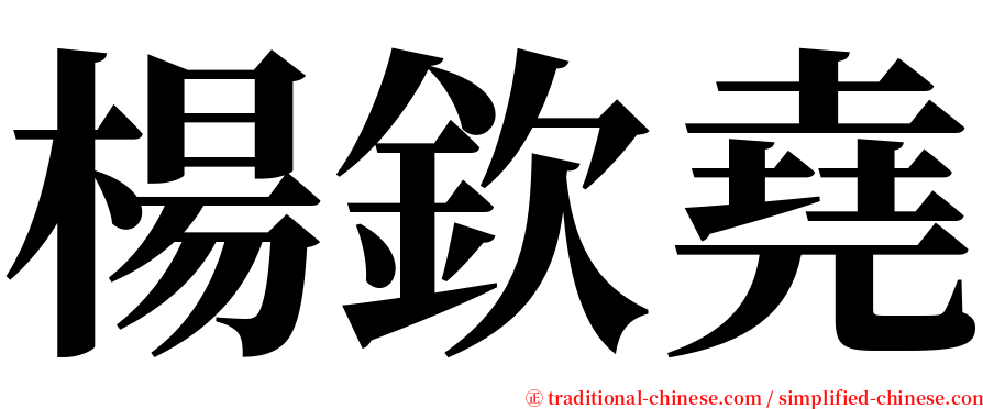 楊欽堯 serif font