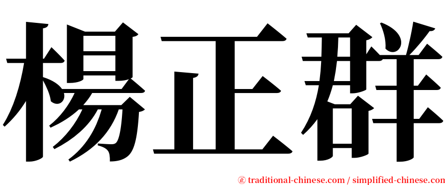 楊正群 serif font