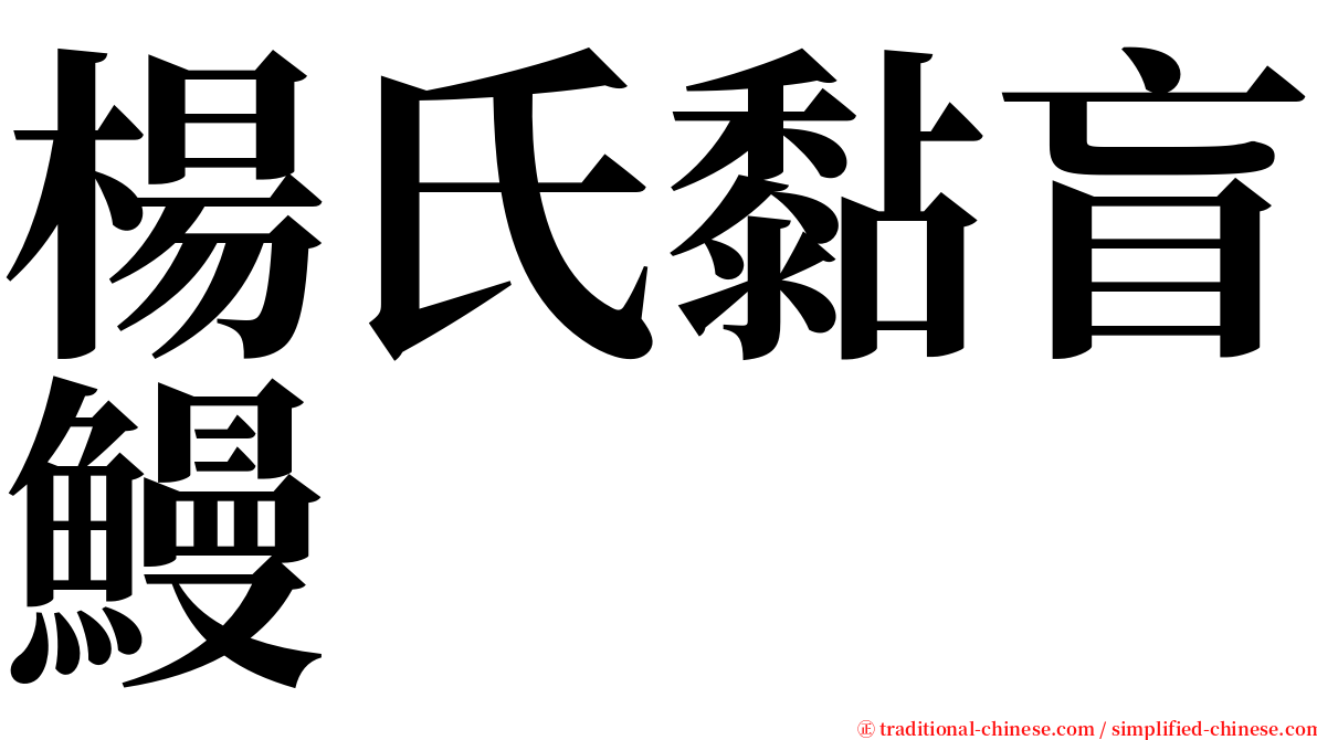 楊氏黏盲鰻 serif font