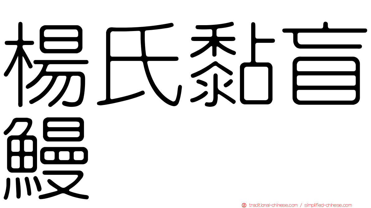 楊氏黏盲鰻