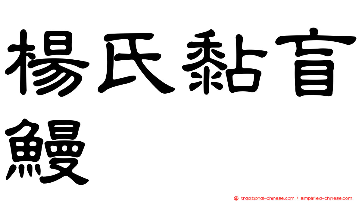 楊氏黏盲鰻