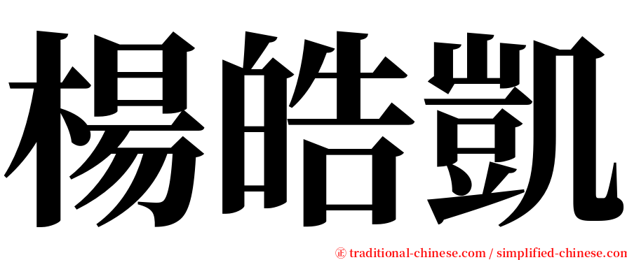 楊皓凱 serif font