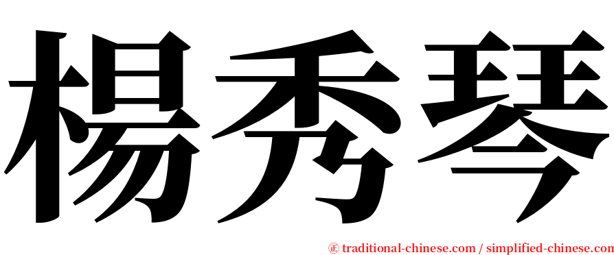 楊秀琴 serif font